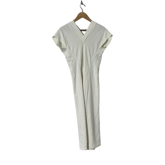 HELMUT LANG Shift White Vneck Maxi Dress - Picture 2 of 6